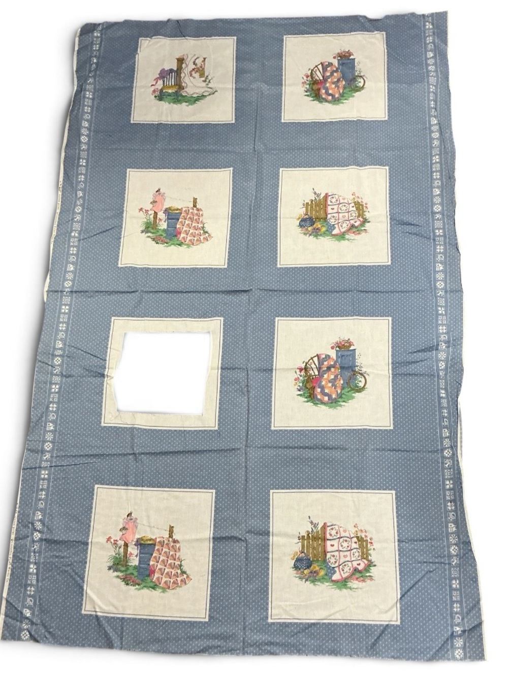 CRANSTON VIP Country Quilt Theme Fabric Panel - Floral Quilt Motif
